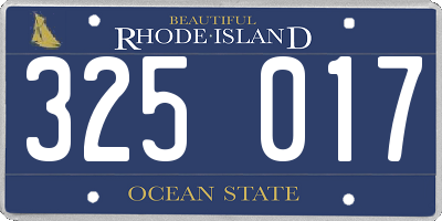 RI license plate 325017