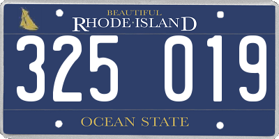 RI license plate 325019