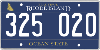RI license plate 325020