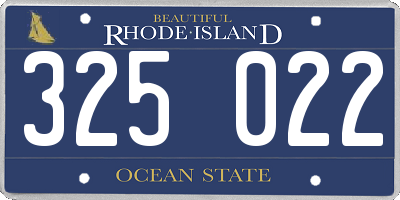 RI license plate 325022