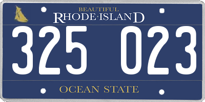 RI license plate 325023