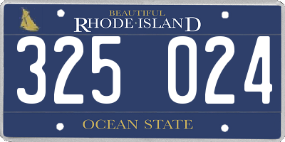 RI license plate 325024