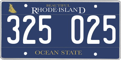 RI license plate 325025