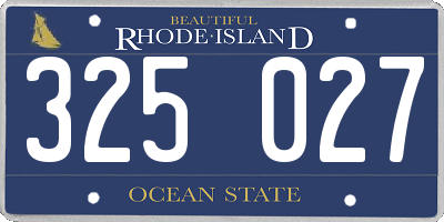 RI license plate 325027