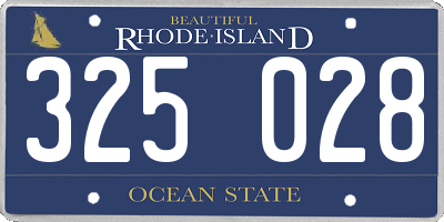 RI license plate 325028