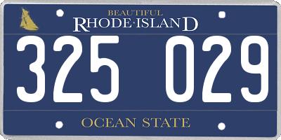 RI license plate 325029