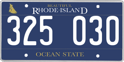 RI license plate 325030
