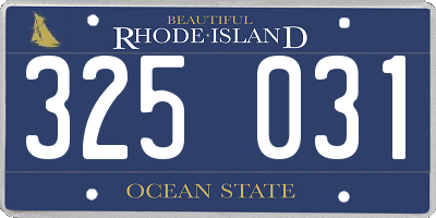 RI license plate 325031