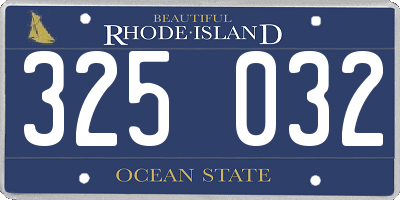 RI license plate 325032