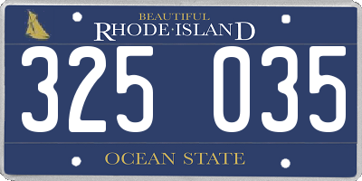 RI license plate 325035