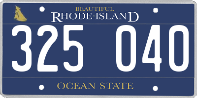 RI license plate 325040