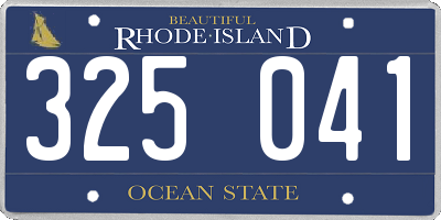 RI license plate 325041