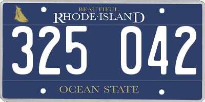 RI license plate 325042