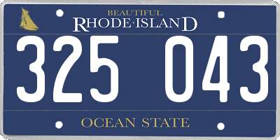 RI license plate 325043