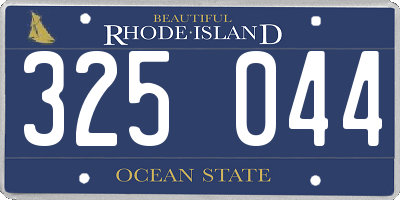 RI license plate 325044
