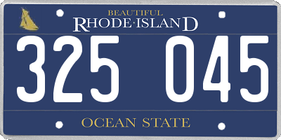 RI license plate 325045