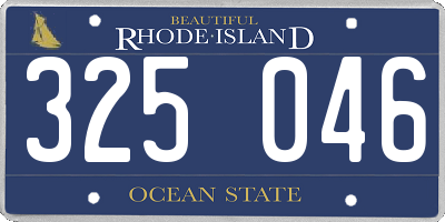 RI license plate 325046