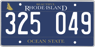 RI license plate 325049