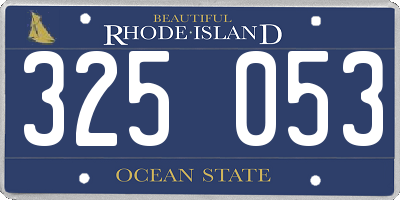 RI license plate 325053