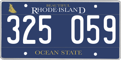 RI license plate 325059