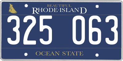 RI license plate 325063