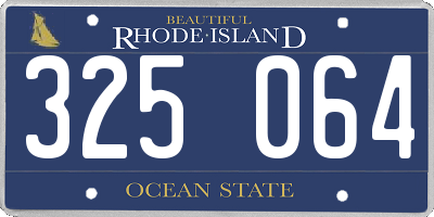 RI license plate 325064