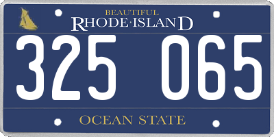 RI license plate 325065