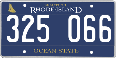 RI license plate 325066