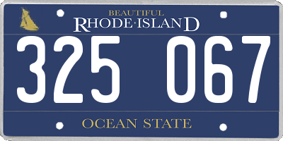 RI license plate 325067