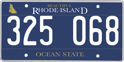 RI license plate 325068
