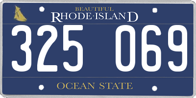 RI license plate 325069