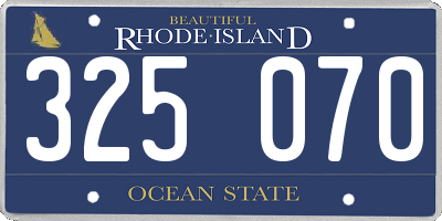 RI license plate 325070