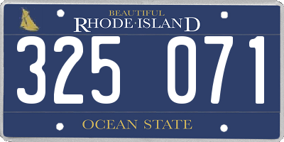 RI license plate 325071