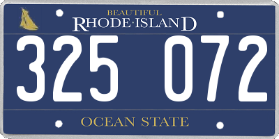 RI license plate 325072