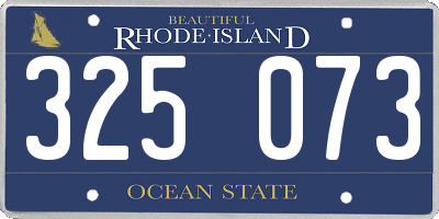 RI license plate 325073