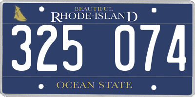 RI license plate 325074