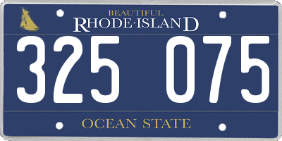 RI license plate 325075