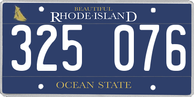 RI license plate 325076