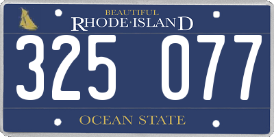 RI license plate 325077