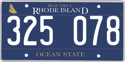 RI license plate 325078