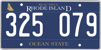 RI license plate 325079