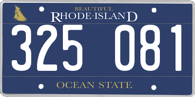 RI license plate 325081
