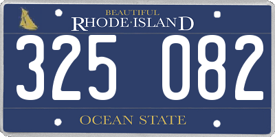 RI license plate 325082
