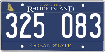RI license plate 325083