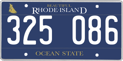 RI license plate 325086