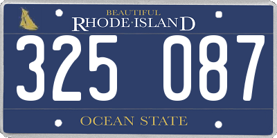 RI license plate 325087