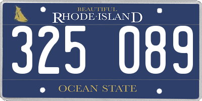 RI license plate 325089