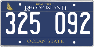 RI license plate 325092