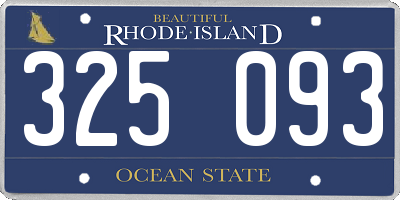 RI license plate 325093