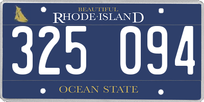 RI license plate 325094